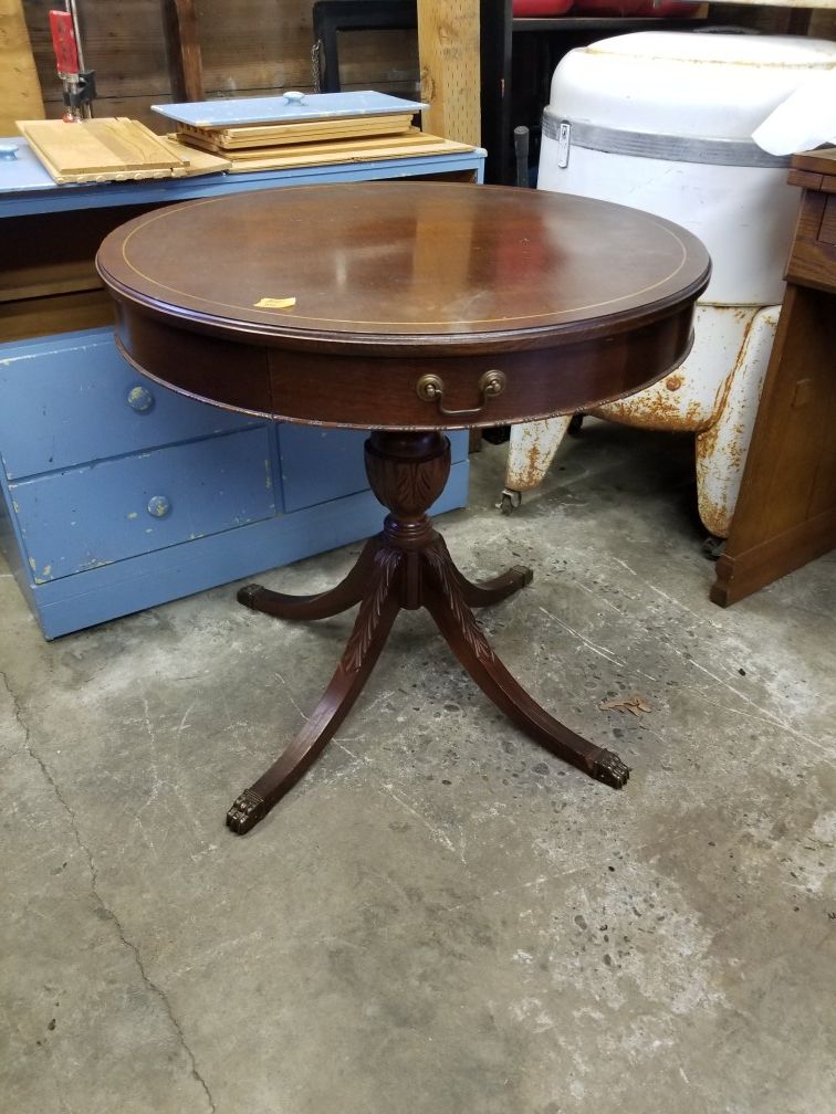 Round Mersman Side Table with Drawer