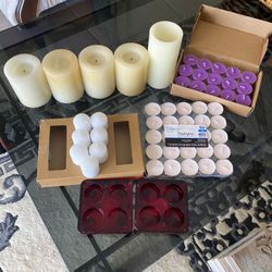 Set Of Candles And 2 Candle-holder