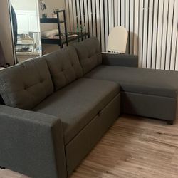 Convertible Sectional Sofa - Bed – Dark Gray