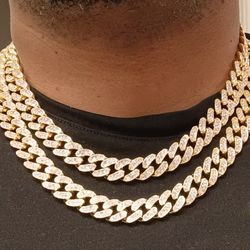 INSPIRED 14mm VVS ICED OUT WHITE GOLD CUBAN CHAIN