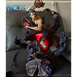 55cm Anime One Piece Figure Gk Roronoa Zoro x Ryuna Wano Country Scene Statue