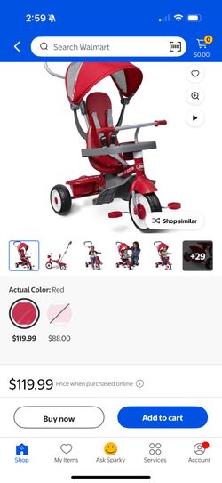 Red Radio Flyer Push Tricycle 