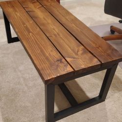 Custom made wood Coffee table and metal frame