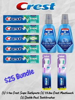 🔥 NEW Large Crest Oral B Toothpaste & Mouthwash Bundle Deal STOCK UP🔥
