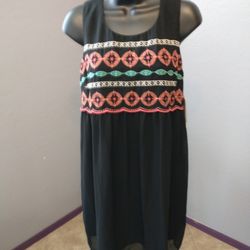 NWT Love reign black with colorful embroidery medium dress 
