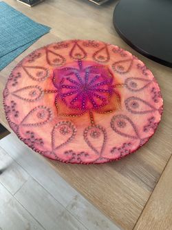 Handmade Mandala Resin Art Decorative Plate