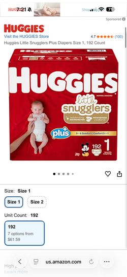 3 boxes of Diapers size 1