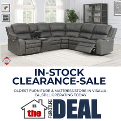 TRIPPLE POWER RECLINING SECTIONAL: IN-STOCK CLEARANCE