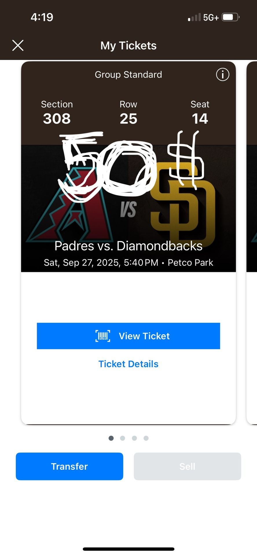 Padres Diamondbacks Saturday 9/27/25 Padres Tickets