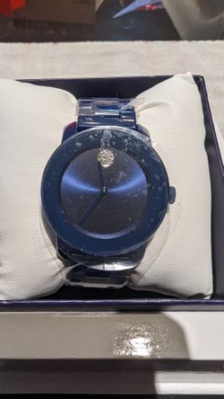 Movado Bold Navy Metal Link