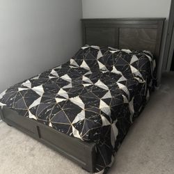 Queen-Sized Brownish Grey Bed frame 