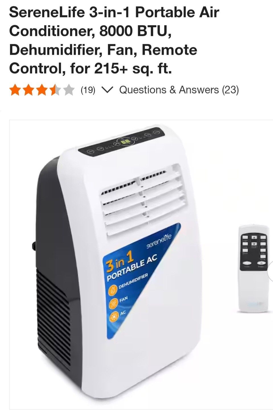 Serene Life Portable AC