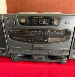 JVC twin – CD portable system PC – XT5 Black boom box dual cassette 24×9.5×8.5