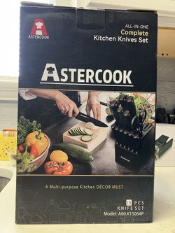 Astercook 15 Piece Kitchen Knives Set (new)