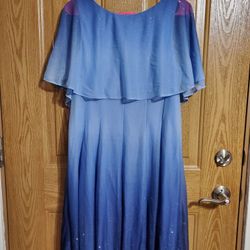 Danny & Nicole Dress, Size 14, Used Once, Blue With Sparkles