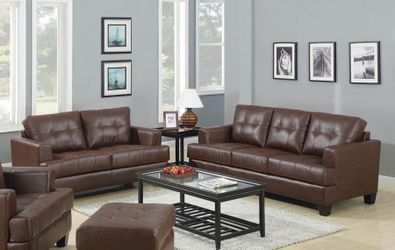 NEW BROWN SOFA AND LOVESEAT