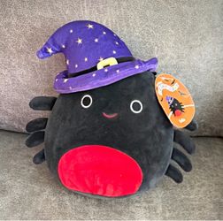 Squishmallows Halloween Spider Plush with Witch Hat