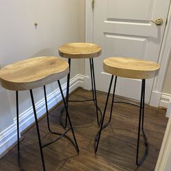 Handmade Wooden Bar Stools 