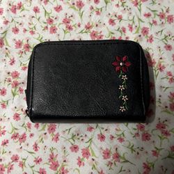 Embroidered Leather Wallet
