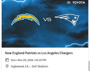 Patriots Vs Chargers 2 tickets