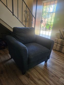 Cobalt  blue sofa and armchair