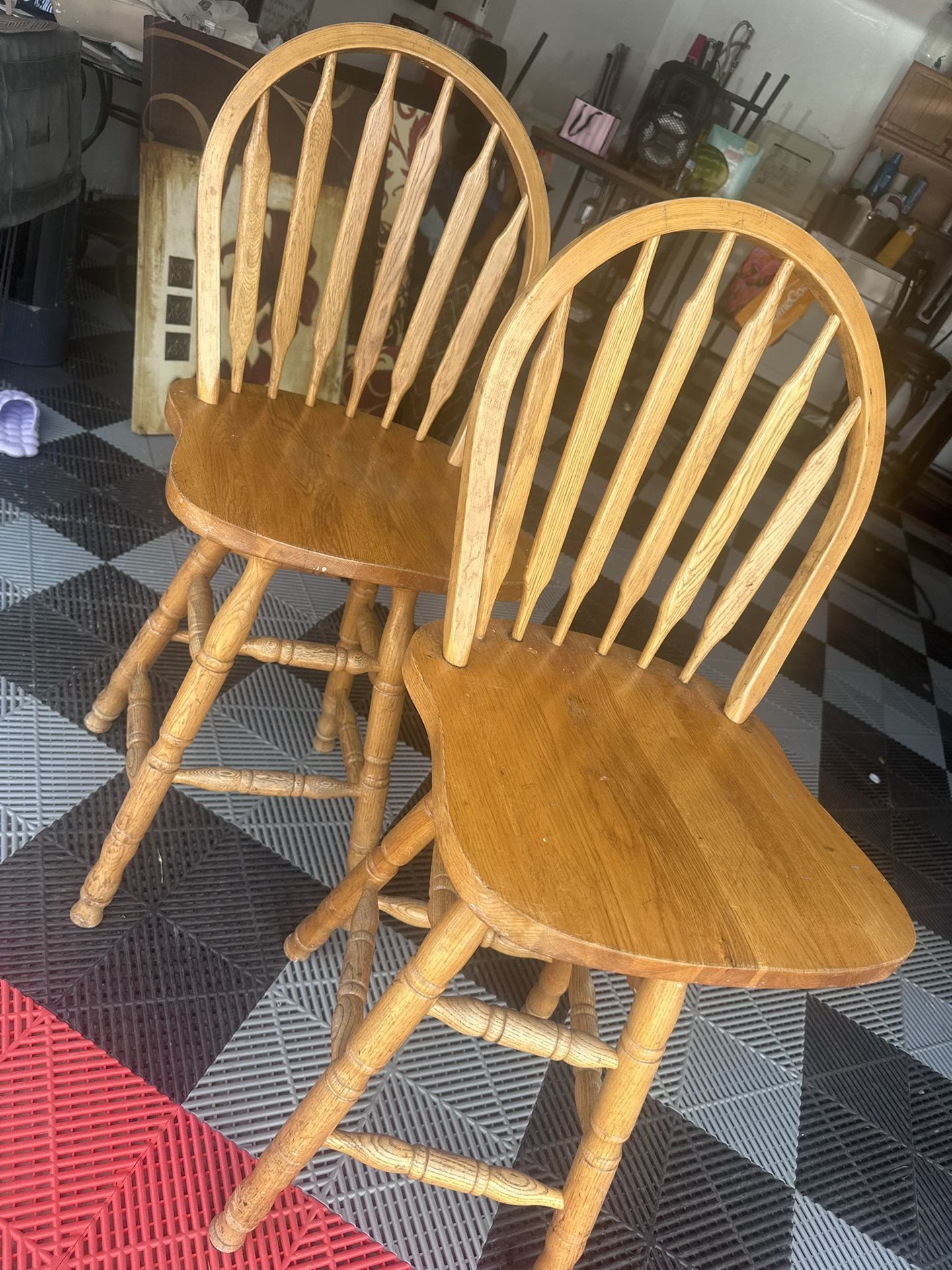Wooden Barstool Swivel Chairs 