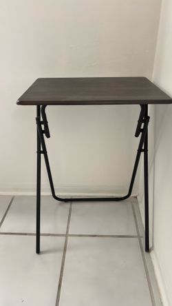 Wood Black Legs Folding Tray Table