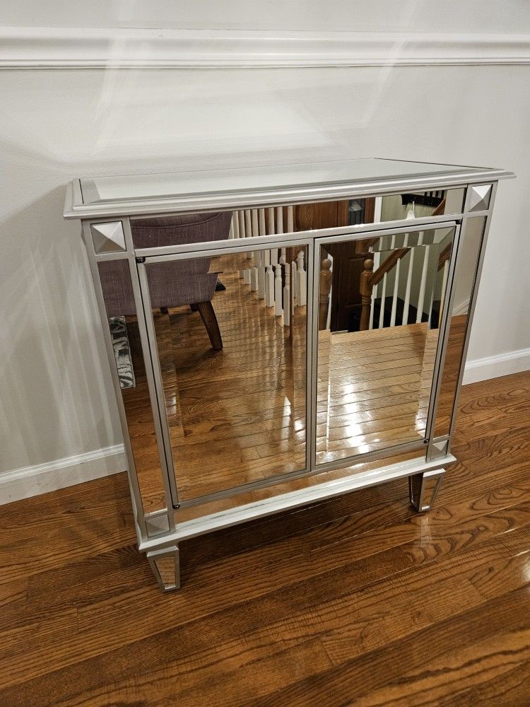 Mirror Side table with shelves, heavy