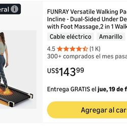🏃‍♂️ 💥 Caminadora FUNRAY Versatile Walking Pad con Inclinación – 2 en 1 + Masaje de Pies