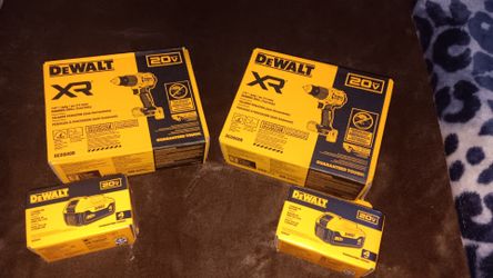 BRAND NEW DEWALT XR BRUSHLESS HAMMER DRILLS AND BATTERIES FOR SALE