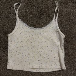 white floral crop top
