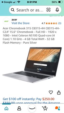 Acer Chromebook CB315-4H Laptop