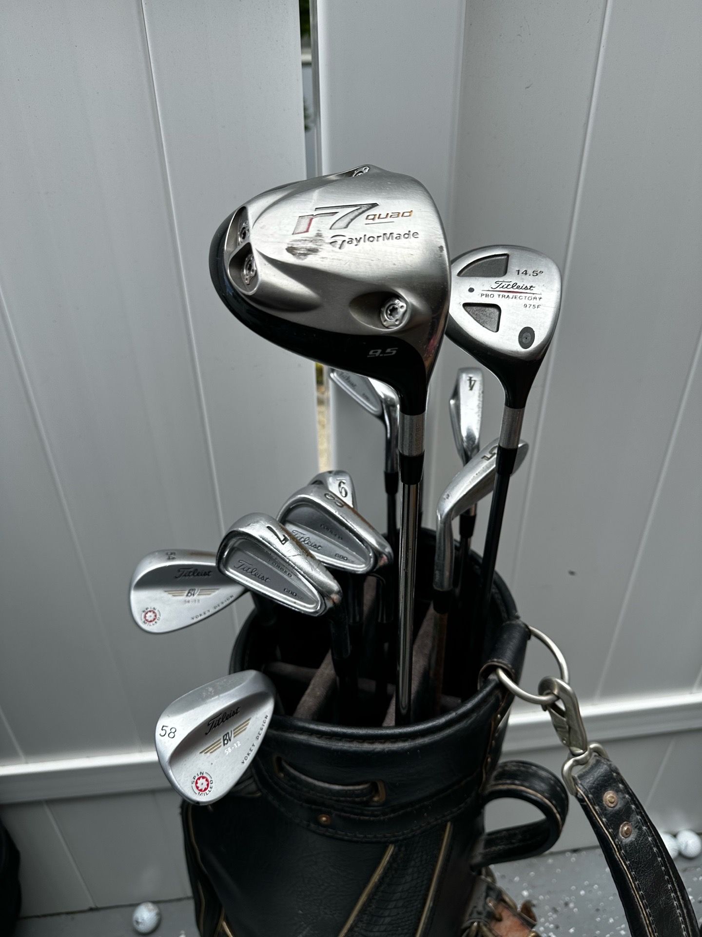 Titleist 690 CB Forged Iron Set + Vokey Wedges + R7 Driver + Vintage Titleist Bag