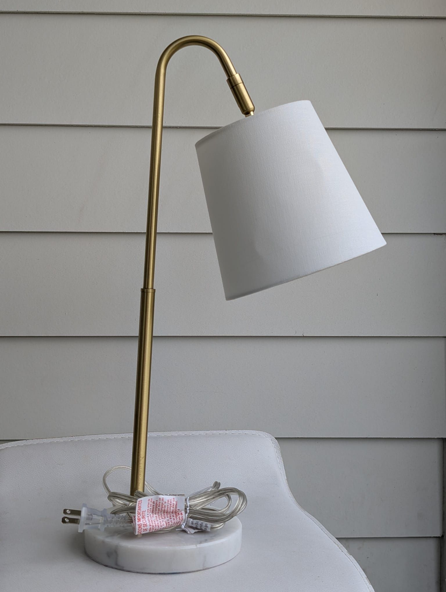 Modern Gold Desk Lamp with Marble Base – New