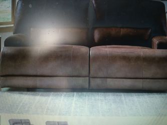 Leather reclining couch  brown