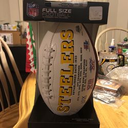 Pittsburgh Steeler Football For Autographs 3 White Panels