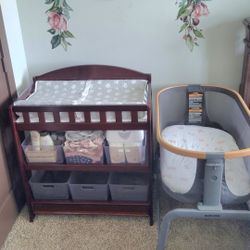 Maxi Cozi Bassinet And Delta Children Changing Table