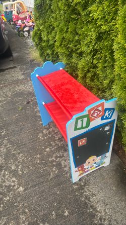 Kids shoe and toy shelf 11”X25” and 24” inches tall