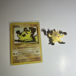 Makey Pokemon Figure And  Vintage Card 