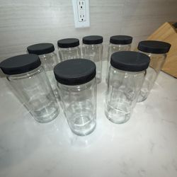 16 Oz Glass Juice Jars For Juicing.  Total 8 Total. 