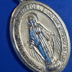 Vintage O Mary Conceived Without Sin Pendant