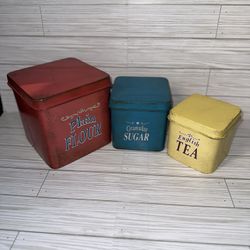 Vintage tin canisters