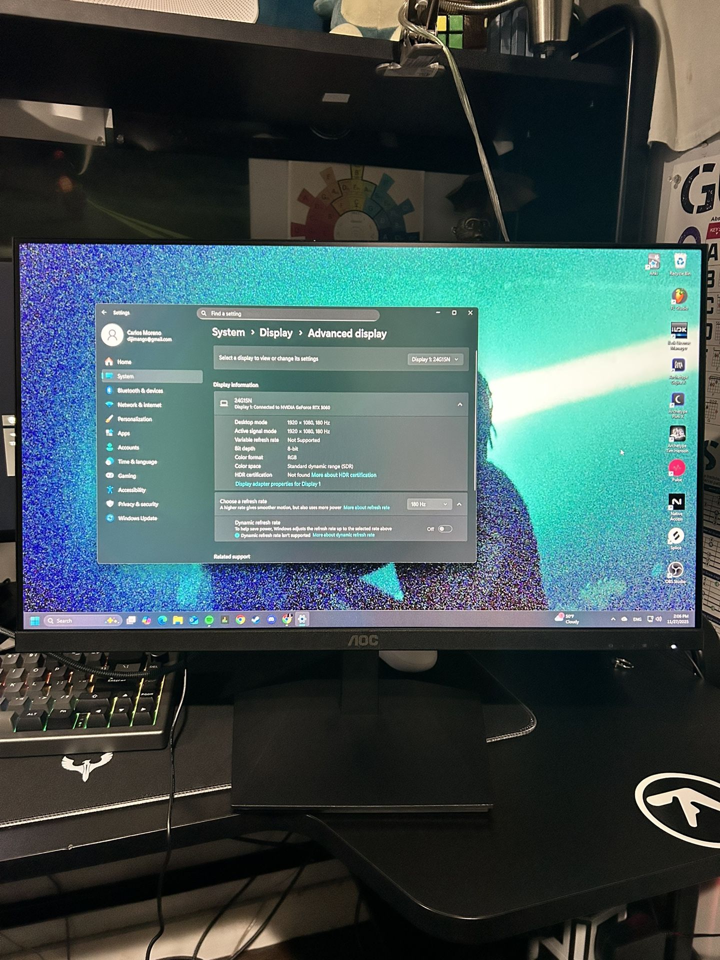 AOC 180Hz Gaming Monitor