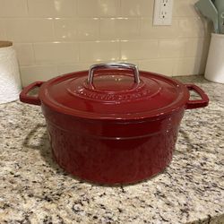 6 QT Round Enameled Cast Iron Dutch Oven