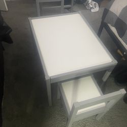 Grey Kids Table And Chairs 