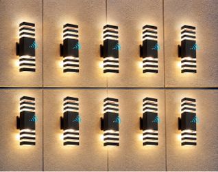 10 pack Dusk to Dawn Outdoor Lighting, Square Up and Down Outdoor Wall Light, Aluminum Waterproof Exterior Light Fixture for House Porch Garage