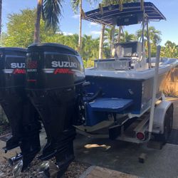 Blue Fin 26 Foot Boat With Twin Suzuki Four stroke 225 Motors