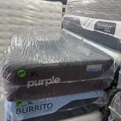 TWIN XL PURPLE RESTORE PREMIER MATTRESS & BOX SPRING BED SET
