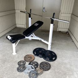 Weight Bench Press With Barbell And Weights