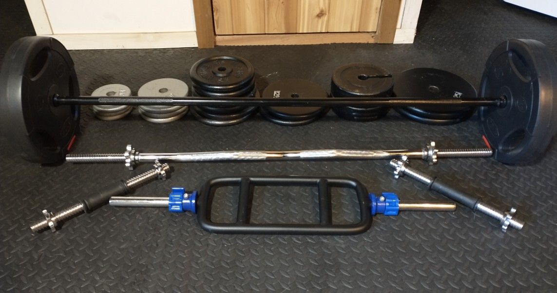 1" Standard Weight Set With Barbels And Collars